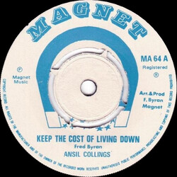 Ansel Collins Keep The Cost Of Living Down USED VINYL 7INCH 45 RPM SINGLE
