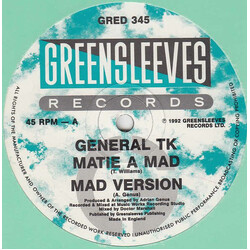 General T.K. Matie A Mad USED VINYL 12INCH 45 RPM