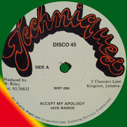 Jack Radics / Red Dragon Accept My Apology Vinyl 12" USED