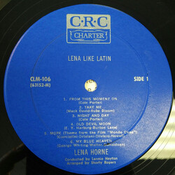 Lena Horne Lena Like Latin Vinyl LP USED