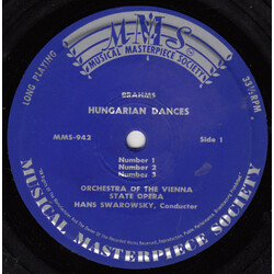 Orchester Der Wiener Staatsoper / Hans Swarowsky / Johannes Brahms Hungarian Dances USED VINYL LP 7INCH