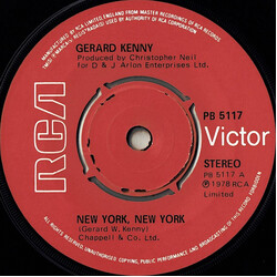 Gerard Kenny New York, New York USED VINYL 7INCH 45 RPM SINGLE STEREO