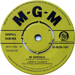 Connie Francis My Happiness VINYL 7" USED