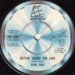 Diana Ross Gettin' Ready For Love Vinyl 7" USED