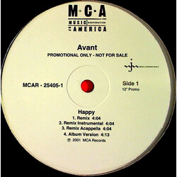 Avant (2) Happy (The Remix) USED VINYL 12INCH SINGLE PROMO
