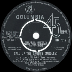 The Barron Knights / Duke D'Mond Call Up The Groups (Medley) Vinyl 7" USED