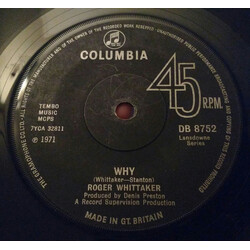Roger Whittaker Why USED VINYL 7INCH 45 RPM
