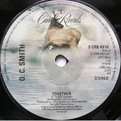 OC Smith Together USED VINYL 7INCH 45 RPM SINGLE STEREO