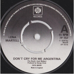 Lena Martell Don't Cry For Me Argentina USED VINYL 7INCH 45 RPM SINGLE