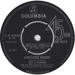 Des O'Connor Careless Hands USED VINYL 7INCH 45 RPM SINGLE