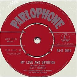 Matt Monro My Love And Devotion USED VINYL 7INCH 45 RPM SINGLE