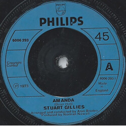 Stuart Gillies Amanda USED VINYL 7INCH 45 RPM SINGLE