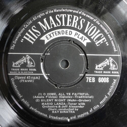 Mario Lanza / Jeff Alexander Choir / Ray Sinatra O Come All Ye Faithful Vinyl 7" USED