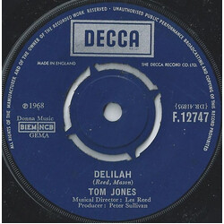 Tom Jones Delilah USED VINYL 7INCH 45 RPM SINGLE