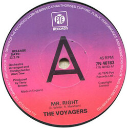 The Voyagers (3) Mr. Right USED VINYL 7INCH 45 RPM SINGLE PROMO