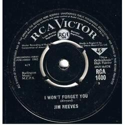 Jim Reeves I Won't Forget You VINYL 7" USED