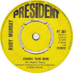Ruby Murray Change Your Mind / Absence Makes The Heart Grow Fonder USED VINYL 7INCH 45 RPM SINGLE