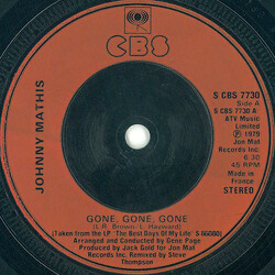 Johnny Mathis Gone, Gone, Gone USED VINYL 7INCH 45 RPM