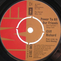 Cliff Richard Power To All Our Friends USED VINYL 7INCH 45 RPM SINGLE