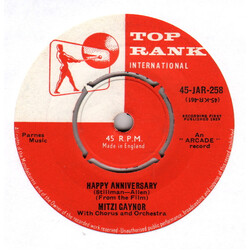 Mitzi Gaynor Happy Anniversary USED VINYL 7INCH 45 RPM SINGLE