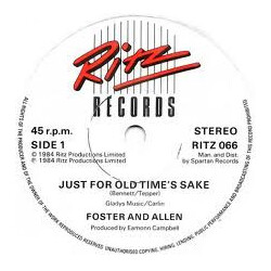 Foster & Allen Just For Old Time's Sake USED VINYL 7INCH 45 RPM
