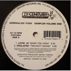 Various Adrenaline Rush (Sampler Volume One) USED VINYL 12INCH