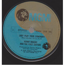 Kenny Rogers & The First Edition Lady, Play Your Symphony USED VINYL 7INCH SINGLE