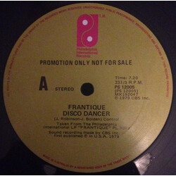 Frantique Disco Dancer USED VINYL 12INCH 33 S RPM SINGLE PROMO