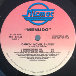 Menudo Dancin, Movin, Shakin USED VINYL 12INCH 33 S RPM PROMO