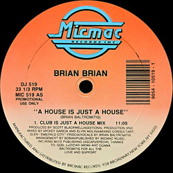 Brian Brian A House Is Just A House USED VINYL 12INCH 33 S RPM PROMO