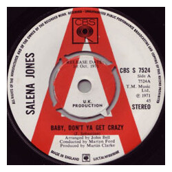 Salena Jones Baby, Don't Ya Get Crazy USED VINYL 7INCH PROMO