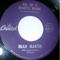 Dean Martin All In A Night's Work USED VINYL 7INCH 45 RPM