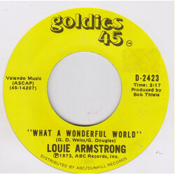 Louis Armstrong / The O'Kaysions What A Wonderful World / Girl Watcher USED VINYL 7INCH SINGLE REISSUE