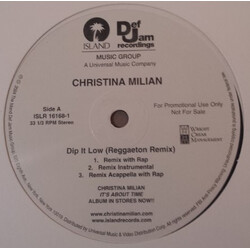Christina Milian Dip It Low (Reggaeton Remix) USED VINYL 12INCH PROMO STEREO