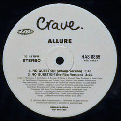 Allure (3) No Question USED VINYL 12INCH 33 S RPM SINGLE PROMO