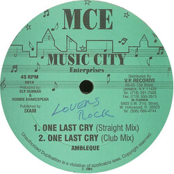 Ambelique One Last Cry USED VINYL 12INCH 45 RPM