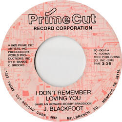 J. Blackfoot I Don't Remember Loving You USED VINYL 7INCH SINGLE