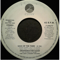 Grandmaster Flash Sign Of The Times USED VINYL 7INCH 45 RPM PROMO