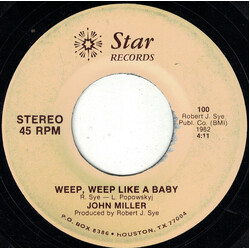 John Miller (68) Weep, Weep Like A Baby / In My God's Bible USED VINYL 7INCH 45 RPM SINGLE