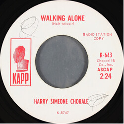 The Harry Simeone Chorale Walking Alone / The "Truly Do" Song USED VINYL 7INCH 45 RPM PROMO