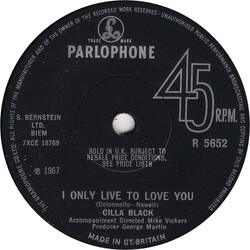Cilla Black I Only Live To Love You USED VINYL 7INCH 45 RPM