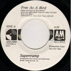 Supertramp Free As A Bird USED VINYL 7INCH 45 RPM PROMO