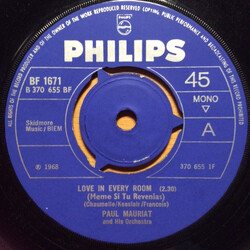 Paul Mauriat And His Orchestra Love In Every Room (Meme Si Tu Revenias) USED VINYL 7INCH 45 RPM SINGLE MONO