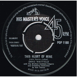 David Whitfield This Heart Of Mine Vinyl 7" USED