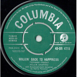 Helen Shapiro Walkin' Back To Happiness VINYL 7" USED