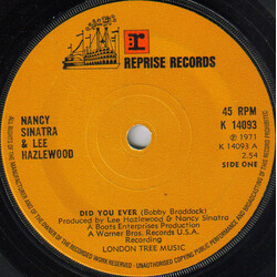 Nancy Sinatra & Lee Hazlewood Did You Ever USED VINYL 7INCH 45 RPM SINGLE
