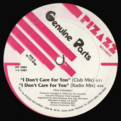 Genuine Parts I Don't Care For You USED VINYL 12INCH 33 S RPM