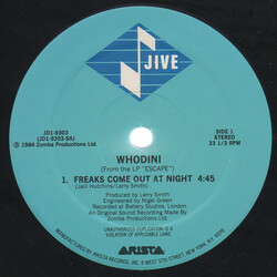 Whodini Freaks Come Out At Night USED VINYL 12INCH 33 S RPM REPRESS
