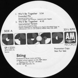 Sting We'll Be Together Vinyl 12" USED