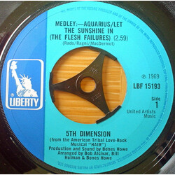 The Fifth Dimension Medley: Aquarius/Let The Sunshine In (The Flesh Failures) VINYL 7" USED